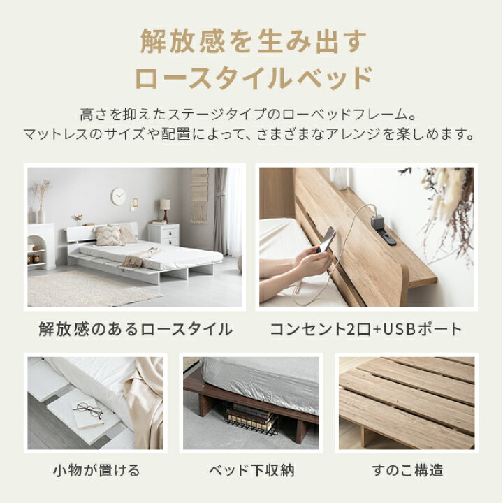 楽天市場】[エントリーで19日から最大P15倍] ベッド ローベッド すのこ 