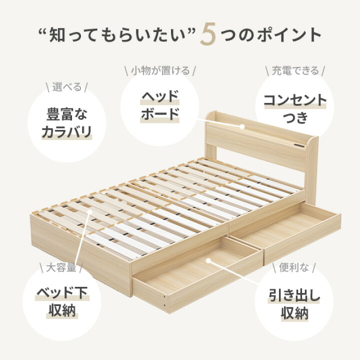 楽天市場】[本日P5倍] [即日出荷] ベッド シングルベッド 収納付き 