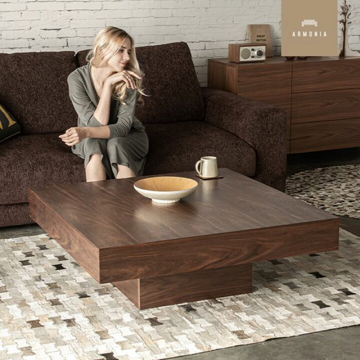 19476 NOCE 2段 ローテーブル センターテーブル 幅90 ウォールナット  