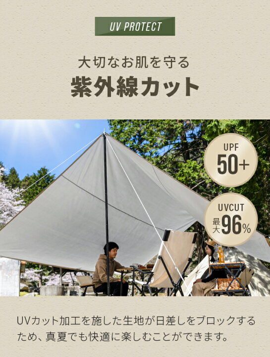 楽天市場】[P5倍 11/7 20時〜] [3ヶ月保証] タープ テント 280 x 280cm 
