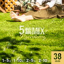 [6%OFFクーポン／2時まで] [即日出荷] 5葉ミックス リアル人工芝 ロール 2m×10m 送料無料 芝生 ガーデンターフ マッ…