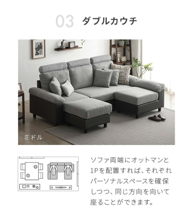 楽天市場】[P5倍 本日 12時〜] ソファ ソファー ヘッドレスト付き 3人 