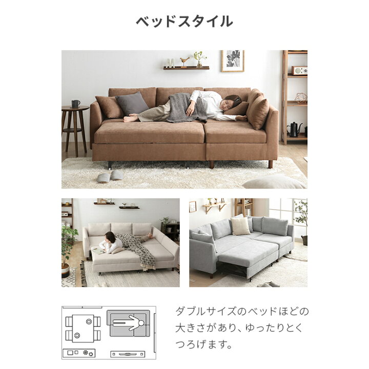 楽天市場】[P5倍 12/18 12時〜] ソファー 3人掛け カウチソファ  