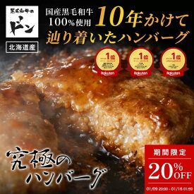 【20%OFF!1月9日20時～1月16日1時59分】黒毛和牛 ハンバーグ ギフト 冷凍ハンバーグ 冷凍 プレゼント 内祝い お返し 和牛 グルメ お取り寄せグルメ 北海道 冷凍食品 お祝い 贈り物 食べ物 合挽ハンバーグ 青空レストラン 国産 まつもと牧場 黄金ブレンド バレンタイン