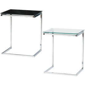 サイドテーブル (BK/CL) ガラス テーブル ガラステーブル インテリア 家具 花台 観葉植物 カフェテーブル デザイン ベッドサイド ベットサイド ソファサイド ソファーサイド 机