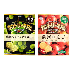 信州限定不二家チョコチップクッキーカントリーマアム 信州りんご味と信州シャインマスカット味 各1箱(信州長野のお土産 お菓子 チョコレート菓子 土産 おみやげ 林檎 チョコレート菓子