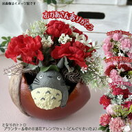 となりのトトロ プランターカバー＆母の日造花アレンジセット(どんぐりさいたよ) スタジオジブリ ジブリ …