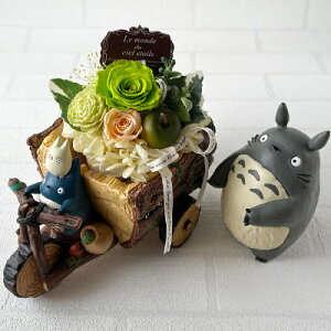 ジブリ となりのトトロ グッズ プランターカバー&プリザーブドフラワーアップルポットセット(トトロと森の三輪車) スタジオジブリ ジジ プランター ホワイトデー 置物 かわいい おしゃれ