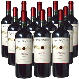 [12本セット] ヴァレー セレクション メルロー (ビーニャ バルディビエソ)　Valley Selection Merlot (Vina Valdivieso)　チリ セントラル ヴァレー ラペル ヴァレー ラペル ヴァレーDO 赤 750ml×12本