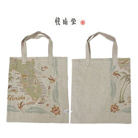 30%OFF SALE【Ladies】セール快晴堂 [KAISEIDOU]かいせいどうGirl'sカロハプリント Florida柄 リバーシブルトートカラー：NTL：生成りサイズ：F