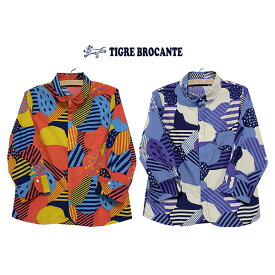 TIGRE BROCANTE ティグルブロカンテビッグフラワーブロードエスプリ七分袖シャツ本品はポイント＋2倍です！