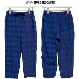 TIGRE BROCANTEティグルブロカンテLatticeイカットミックスタゴサクパンツカラー：ブルーサイズ：S (unisex)本品はポイント＋2倍です！