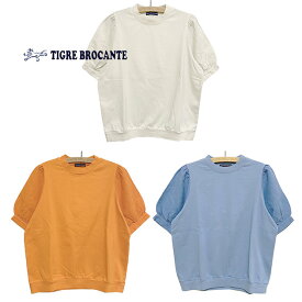 TIGRE BROCANTE ティグルブロカンテ20天竺MIXパネルパフスリーブTサイズ：Ladies F(one size)本品はポイント＋2倍です！