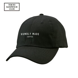 HUMBLY MADE COFFEE[ハンブリーメイドコーヒー]TOKYO SANDWICH CLUB[東京サンドウィッチクラブ] - STAFF CAP - アートロゴプリントカーブドバイザーキャップSIZE:FREE　COLOUR:BLACK