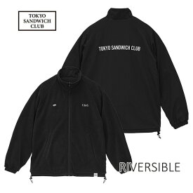 本品はポイント＋4倍です！TOKYO SANDWICH CLUB[東京サンドウィッチクラブ] T.S.C-RIVERSIBLE JACKET アートロゴプリントナイロンフリースリバーシブルジャケットカラー:ブラック/ブラック