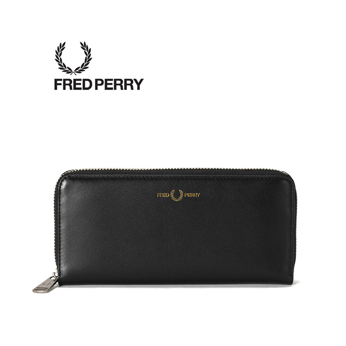 使い勝手の良い納得のアイテム FREDPERRY フレッドペリー - Leather Purse サイズ：フリー １倍です 牛革長財布カラー：ブラック 本品はポイント 日本代理店正規品 送料無料 大人気
