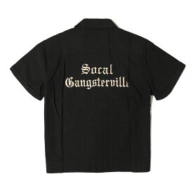 GANGSTERVILLE/ギャングスタービル by GLADHAND - SOCAL - S/S SLICK SHIRTS - ロゴ刺繍半袖シャンブレーシャツ正規取扱品本品はポイント＋9倍です！