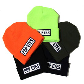 POP EYES [ポップアイズ ] - Genuine Knit Cap - アートロゴワッペンニットキャップ(ワッチキャップ・ニット帽・ビーニー)