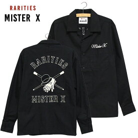MISTER X [ミスターエックス]RARITIES CLUB SHIRTS LSアートワーク刺繍デザイン長袖ワークシャツ[正規取扱品]COLOUR：BLACK本品はポイント＋9倍です！
