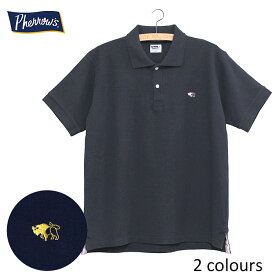 PHERROW'S(PHERROWS)/フェローズバッファローワンポイント刺繍半袖ポロシャツ”PPS1″本品はポイント＋4倍です！