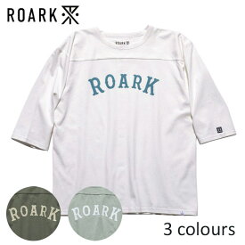 【日本代理店正規品】THE ROARK REVIVAL(ロアークリバイバル)MEDIEVAL LOGO 3/4 SLEEVE TEEアーチロゴプリント6分丈フットボールTシャツ(7部T)