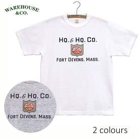 WAREHOUSE & CO.（ウェアハウス）Lot 4601 HQ.&HQ.CO.ローゲージ編アーチロゴプリント半袖Tシャツ【正規取扱品】