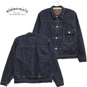 WAREHOUSE & CO.（ウェアハウス）Lot DD-2001 (T BACK STYLE)DUCK DIGGERTバックスタイルファーストタイプデニムジャケット(Gジャン・ワンウォッシュ)【正規取扱品】
