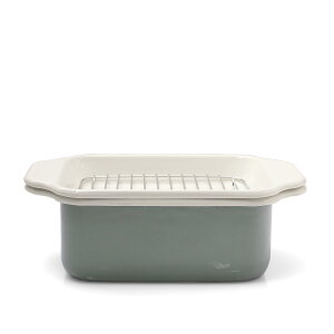 【スーパーDEAL10%ポイントバック】天ぷら鍋 角型 ホーロー ワイド 4点セット DONO IH対応 ガス火 温度計付き 揚げ網 バット付 スクエア 少ない油 四角 揚げ鍋 四角い 琺瑯 ほうろう (No.09000695)