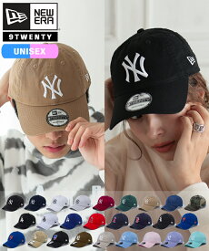 NEW ERA ニューエラ キャップ 9TWENTY メンズ レディース ベージュ クロスストラップ ウォッシュドコットン ニューヨーク・ヤンキース カーキ ブラック MLB レディース 帽子 刺繍 ローキャップ ヤンキース サイズ調整 20カラー