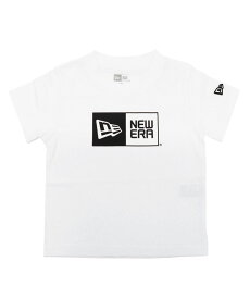 NEW ERA ニューエラ キッズ Kid's Child コットン Tシャツ ボックスロゴ ブラック ホワイト 12491824 12491823 刺繍 NEWERA