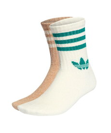 アディダス adidas コージーミッドカットクルーソックス 2足組 HL9423 レディース 靴下 くつ下 ソックス 2P 22-24cm ロゴ フットカバー クルーソックス｜国内正規品 2022SS 新作 大人 ユニセックス コットン マジックベージュ オフホワイト