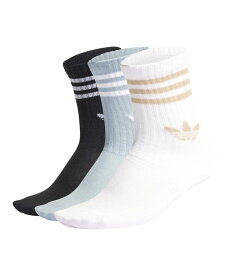 アディダス adidas クルーソックス 3足組 キッズ ベビー 靴下 くつ下 3P 15-16cm 17-18cm ロゴ HL9337 ミッドカットクルー ハイソックス 女の子 男の子 ジュニア｜国内正規品 2022SS コットン ブラック ホワイト グリーン ボーイズ ガールズ