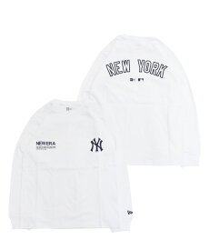 NEW ERA ニューエラ Tシャツ 長袖 コットン Tシャツ MLB Apparel ニューヨーク・ヤンキース レギュラーフィット ネイビー ホワイト 13755420 13755419