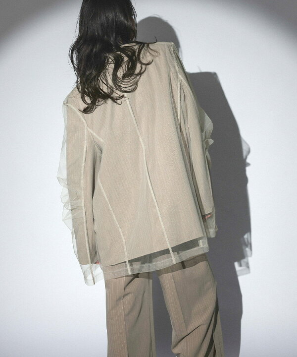楽天市場】レディース ジャケット トップス ドレス stripe layered 