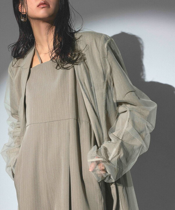 楽天市場】レディース ジャケット トップス ドレス stripe layered 