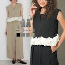 【クーポン利用で15400円！】レディース ワンピース セットアップ ドレス whip hem set up ANDRESD アンドレスド ホイップ ヘム ノースリーブ トップス パンツ ワイドパンツ フリル Donoban｜セレモニー オケージョン パーティー フォーマル 結婚式 二次会 普段使い ドノバン