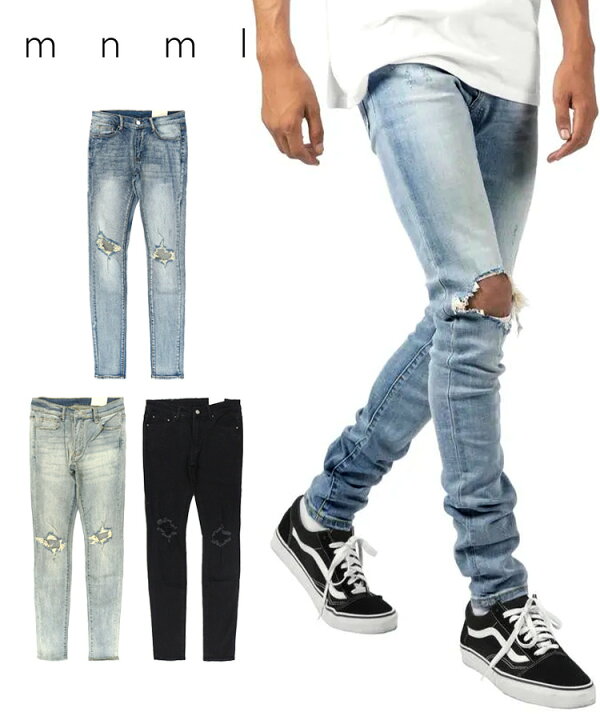 楽天市場】mnml ミニマル メンズ パンツ X1 STRETCH DENIM [I 