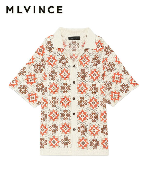 楽天市場】MLVINCE メルヴィンス メンズ シャツ CROCHET S/S SHIRTS 
