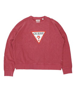 GUESS �Q�X ���f�B�[�X �X�E�F�b�gGUESS JEANS Cn Os Iconic Triangle Sweat �u���b�N ���b�h W5BQ16KCPR1 �g�b�v�X �N���[�l�b�N �g���C�A���O�����S ���S �V���v�� �E�B�����Y