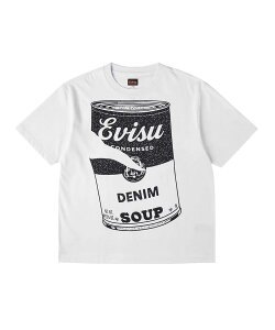 EVISU �G���B�X �G�r�X �����Y T�V���c EJ DENIM SOUP SS TEE �z���C�g 2ESEJM6TS6027RXCT �g�b�v�X ���� �X�[�v �x�[�V�b�N �N���[�l�b�N �����Y�t�@�b�V���� �A���J�W �X�g���[�g