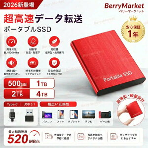 �y2026�V�o��zSALE�I�ϏՌ� �|�[�^�u��SSD �O�t��SSD 500GB/1TB/2TB/4TB �����^ USB3.1 Type-C�Ή� �X�}�z�EPC�݊� 1�N�ۏ�