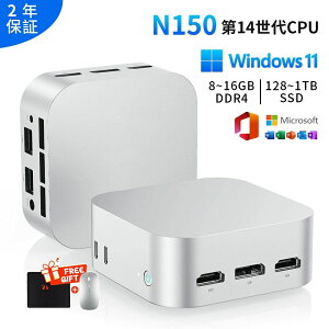 �~�jPC mini pc �V�i �p�\�R�� windows11 ��14�㍂���\CPU intel N150 �ő�3.6GHz 4KHD 60Hz 3��ʏo�� DDR5 12GB 4800MHz/s ����SSD 2048GB WiFi5 Bluetooth5.2 USB �R���p�N�gpc ���^PC �y��