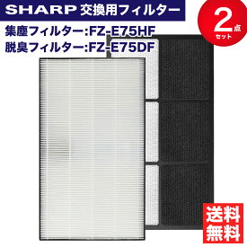 加湿空気清浄機用 FZ-E75HF 集じんフィルター FZ-E75DF 脱臭フィルター 交換用 非純正 SHARP(シャープ)互換品 2点セット FZE75HF EZE75DF