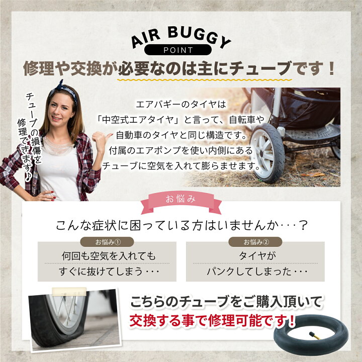 楽天市場 エアバギー ベビーカー対応 交換用 タイヤチューブ セット 8 1 2 2 サイズ 8インチ 2個セット Donum ライフスタイル アイテム