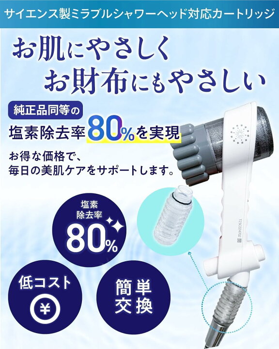 楽天市場】【1本おまけ】シャワーヘッド用浄水カートリッジ ミラブル 