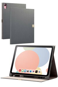 エレコム iPad 第11世代 A16 11インチ (2025) 10.9インチ 第10世代 (2022) フラップケース ソフトレザー &me Apple Pencil収納 フリーアングル チャコールグレー TB-A23RWVJMGY