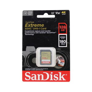 SanDisk (�T���f�B�X�N) 128GB Extreme (�G�N�X�g���[��) SDXC UHS-I �������[�J�[�h - C10/U3/V30/4K/UHD�@SD�J�[�h - SDSDXVA-128G-GNCIN