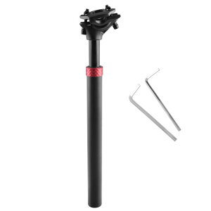 TRIWONDER シートポスト ショックアブソーバー サスペンションシートポスト マウンテンバイク 27.2mm 28.6mm 30.4mm 30.9mm 31.6mm 350mm 自転車 シート (ブラック, 27.2x350mm)