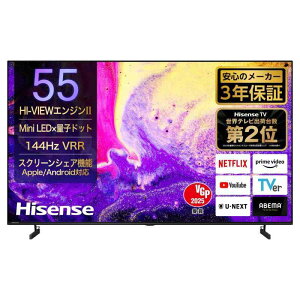 nCZX 55V^ 4K Mini LED ʎqhbg {pl lbgΉ X}[g _u^ `[i[ AlexaΉ Q[[h AirPlay2 t er 55E7N PRO 2024Nf