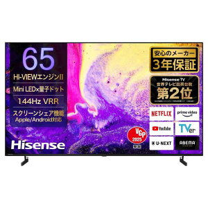 nCZX 65V^ 4K Mini LED ʎqhbg {pl lbgΉ X}[g _u^ `[i[ AlexaΉ Q[[h AirPlay2 t er 65E7N PRO 2024Nf